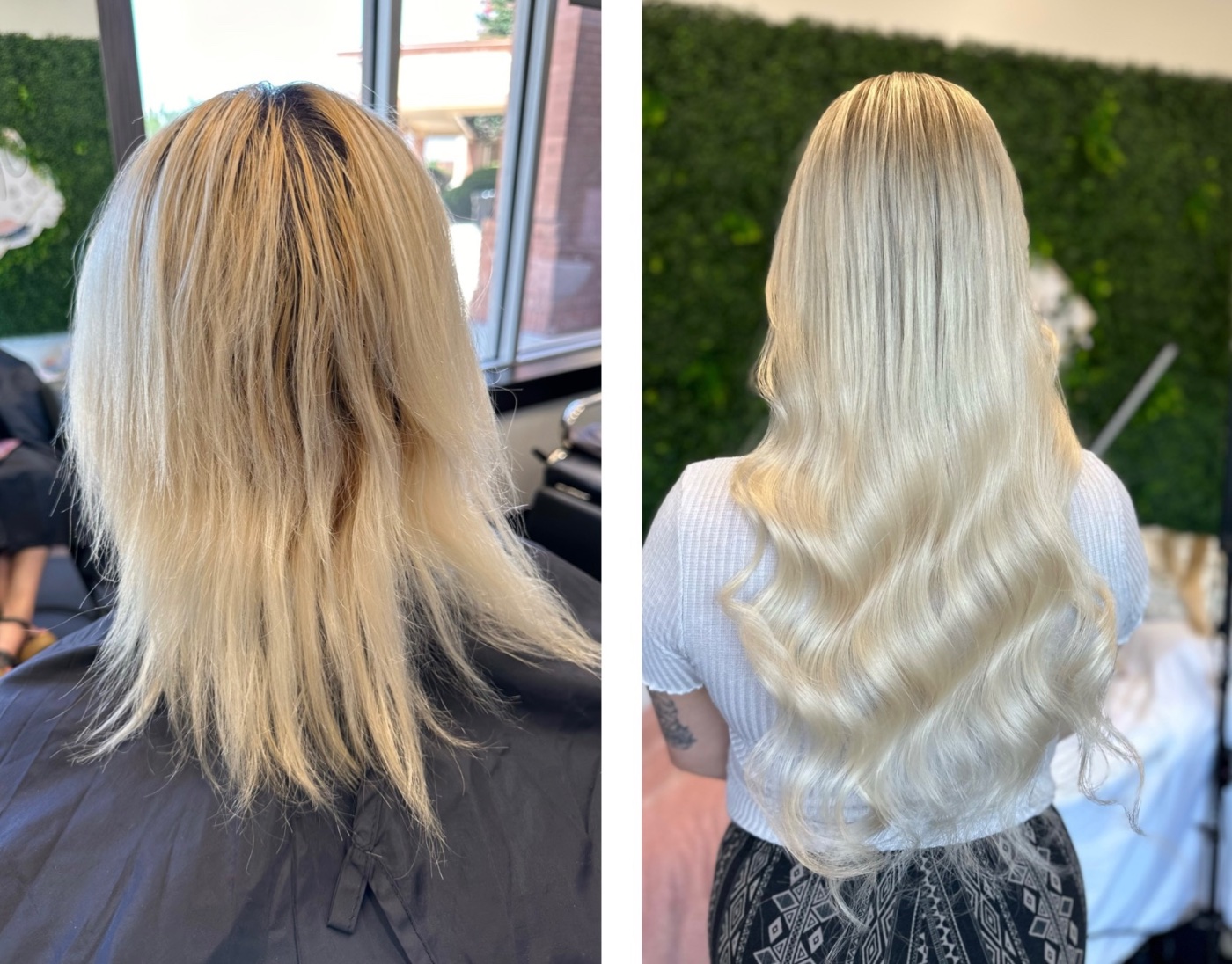 Hair extension transformation by Opulence Beauty near Lake Norman, NC