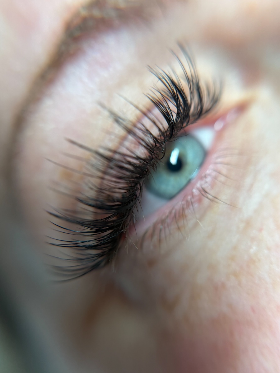 Classic natural lash extension set close-up