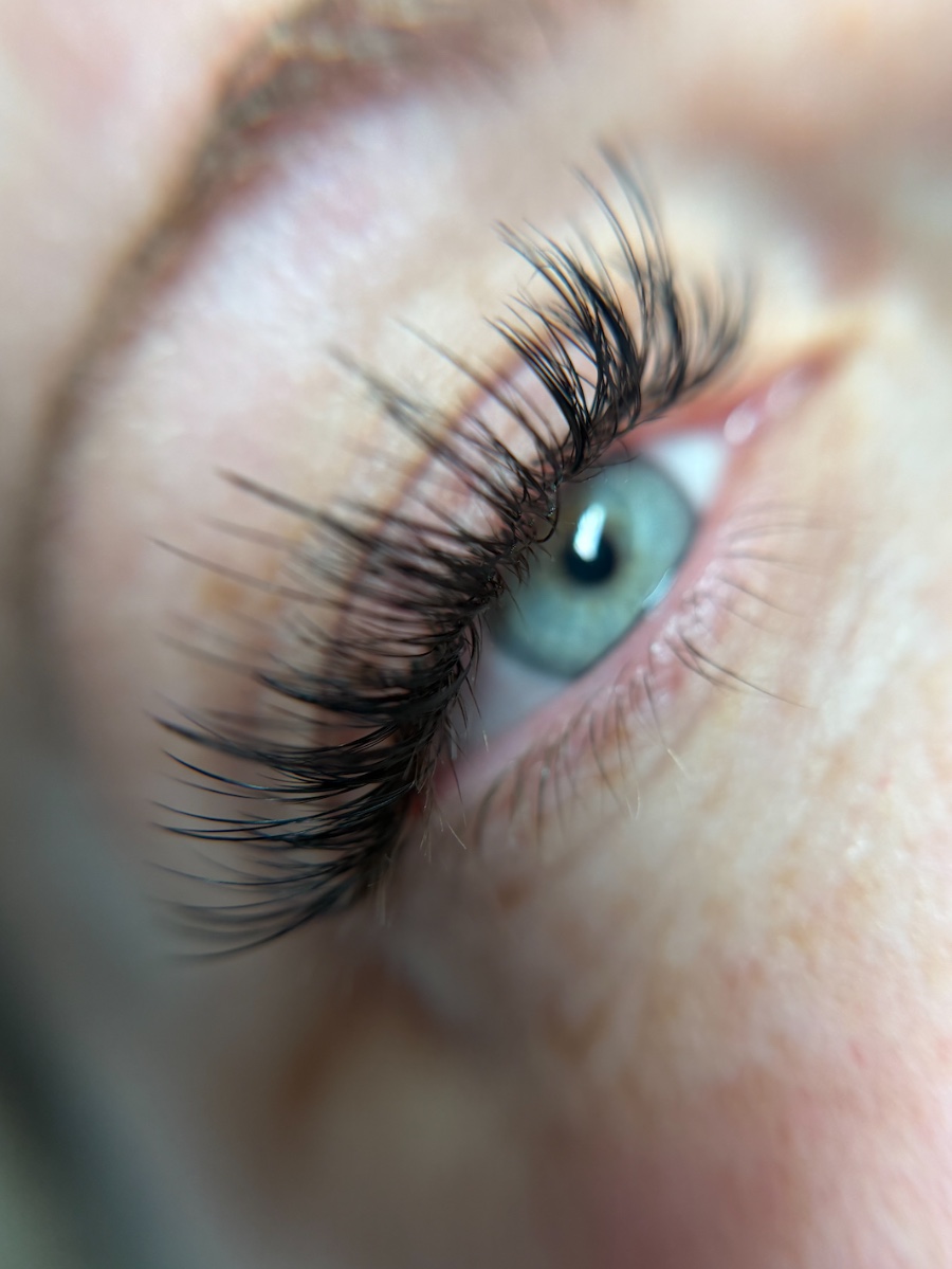 Volume lash extension detail close-up