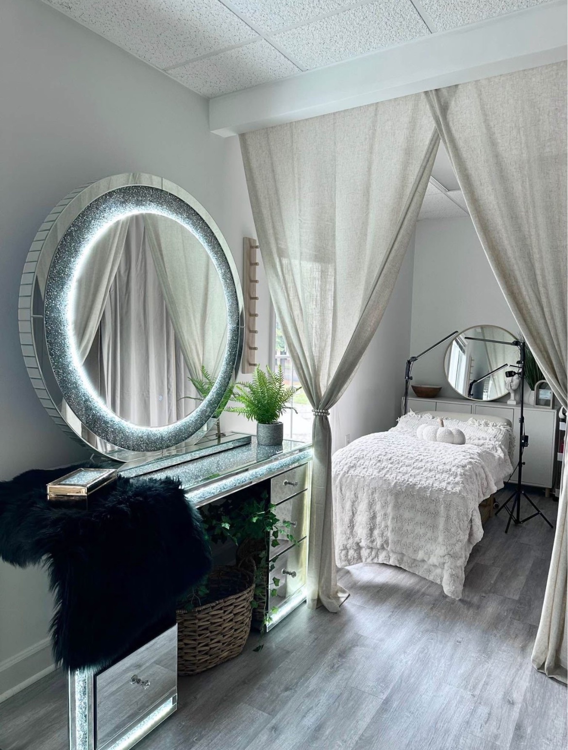 The serene Opulence Beauty studio interior in Cornelius, NC